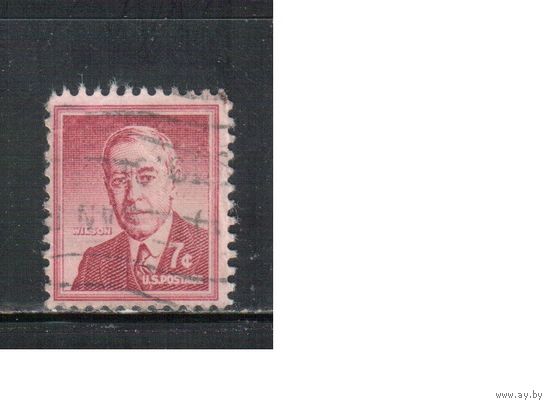 США-1954, (Мих.661), гаш.  , Стандарт, Известные американцы, Вилсон, Живопись,