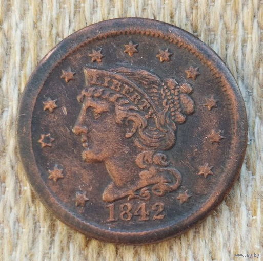 США 1 цент 1842 года. Предложи свою цену или обмен!