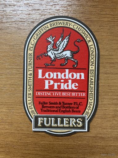 Подставка под пиво Fuller's London Pride (Великобритания) No 5
