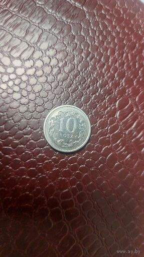 Монета 10 грошей 2023г. Польша. Хорошая!