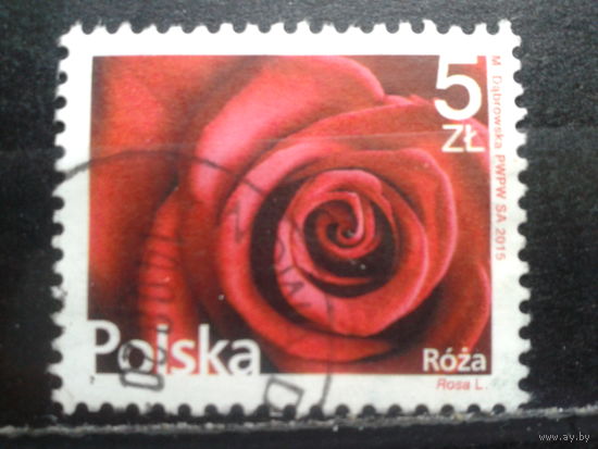 Польша, 2015, Стандарт, роза, Mi- 3,4 евро гаш.