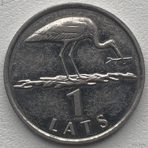 Латвия 1 лат 2001 г. Аист