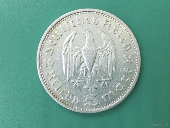 Германия 1935 Третий Рейх 5 рейхсмарок А Гинденбург