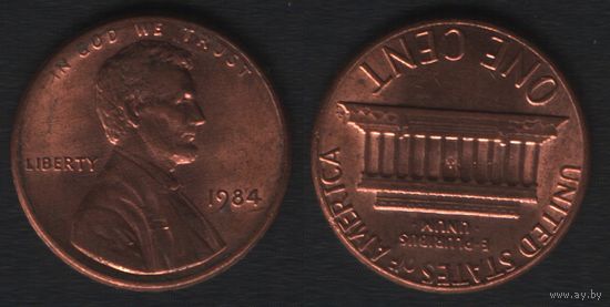 США km201b 1 цент 1984 год (-) (_5 ТОРГ ЛЮБОЙ