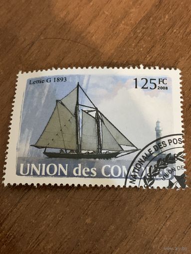 Коморы 2008. Парусники. Lettie G 1893. Марка из серии