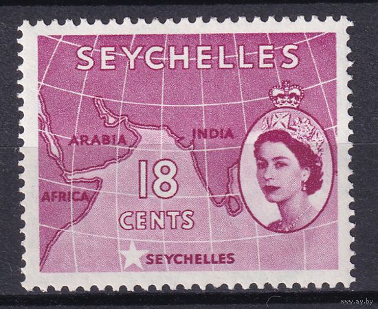 109.BrKSe. Великобритания. Колонии. Сейшельские острова. Елизавета II. Местные мотивы. 18C. 1954 г. Mi.#176. MNH.