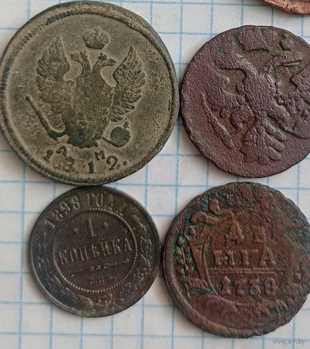 2 копейки 1812 КМ-АМ и другая медь.