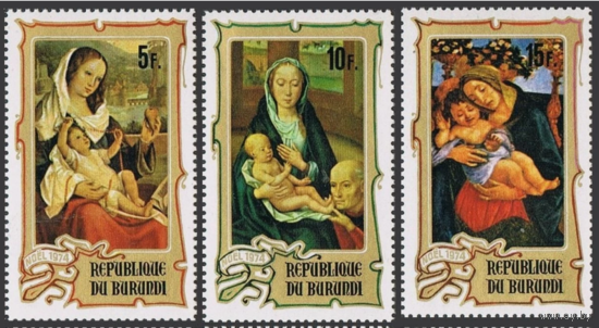 Бурунди 1974 Религиозная живопись. Рождество. Мадонна. Бернарт ван Орлей   MNH
