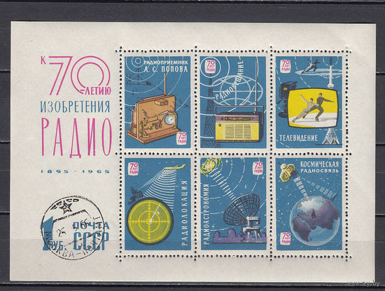 Радио. СССР. 1965. 1 блок. Соловьев N 3207 (60 р)