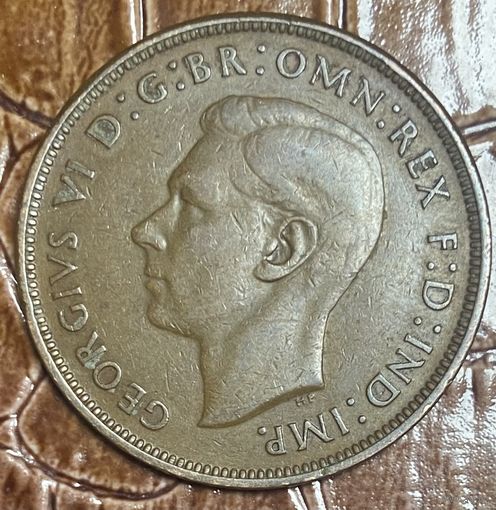 Монета 1 пенни 1938  год. Великобритания. Король Георг VI
