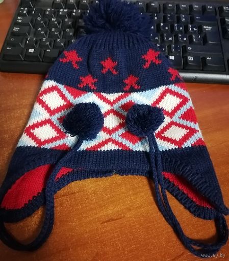 Шапочка двойная на осень-зиму, до 3-4 лет