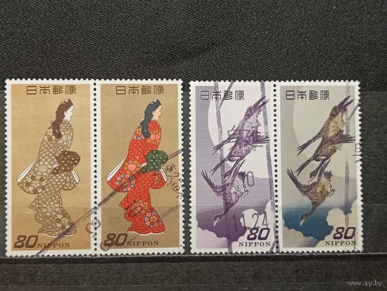 Япония, 1996. История Японских почтовых марок, 2 сцепки, полная серия. Mi-5,0 евро гаш.