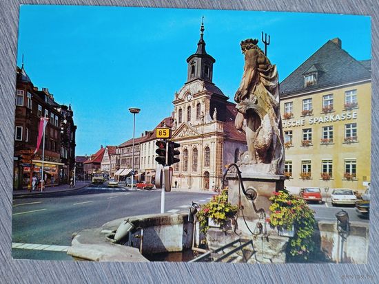 Байройт, Германия. Источник Нептуна и больничная церковь