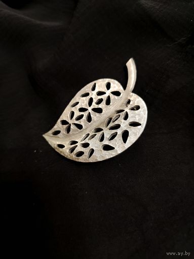 Брошь, винтаж, листок