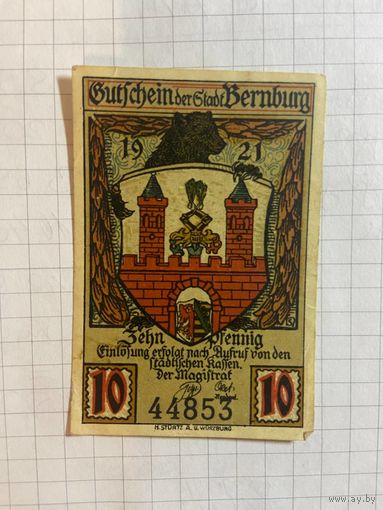 10 пфеннингов (нотгельды) г. Германия.