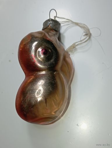 Ёлочная игрушка  -  Попугай . СССР  . Стекло .