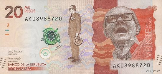 Колумбия 20000 песо образца 2019 года UNC p461