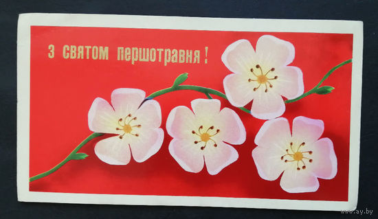 Жуков В.О. Кацнельсон Л.А. С Праздником Первомая. 1 Мая. 1974 год. Чистая, двойная #0105-KM1P53