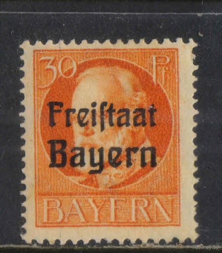 Германия Бавария Респ 1919 Людвиг III Надп Свободное государство Бавария Стандарт #159А*