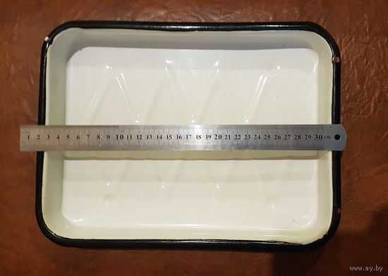 Лоток эмалированный, протвень СССР (20х30х4)