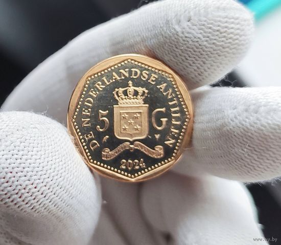 Нидерландские Антильские острова (Антилы), 5 гульденов 2024 г, серия - Прощай антильский гульден,  UNC