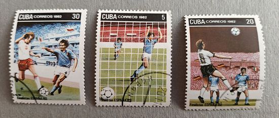 РАСПРОДАЖА КОЛЛЕКЦИИ. Куба. марки "футбол. Испания - 82". почтовый штамп - HABANA.