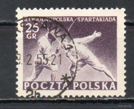 Вторая Спартакиада Фехтование Польша 1954 год 1 марка