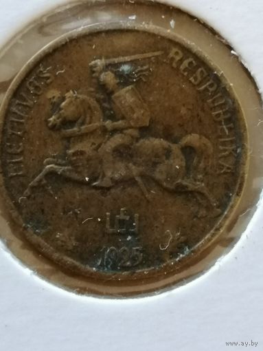 Литва 1 Республика 5 центов 1925 г. KM# 72