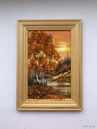 Картина, панно с янтарной крошкой