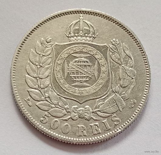 Бразилия 500 рейс 1867 год серебро