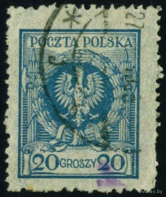 Орел в лавровом венке Польша 1924 год 1 марка