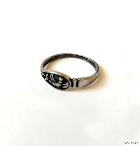 Кольцо, мельхиор. Птичка. Винтаж СССР.