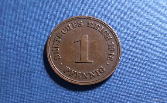 1 пфенниг 1916 F. Германия. Пореже! Тираж 1.104.000! Единственное предложение на АУ!