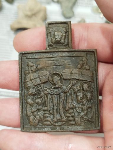 Старинная иконка Богоматерь всех скорбящих радость,19 век