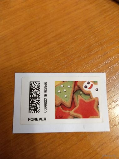 США самоклейка марка печатающего автомата на вырезке искусство культура (1-7)