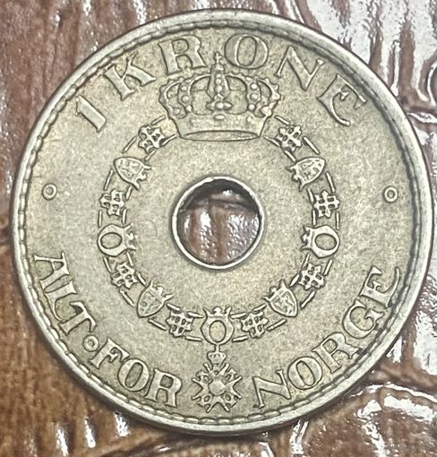 Монета. 1 крона 1938 год. Норвегия. Король Хокон VII.