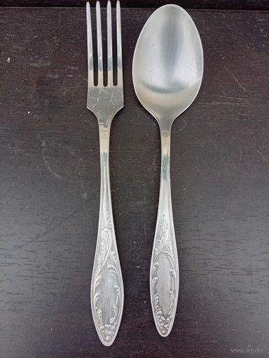 Мельхиоровые "Вилка-ложка" пара, ретро-ссср клейма мнц!