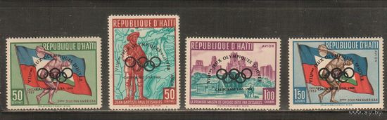 Гаити -1960(Мих.595-598)  **  , Спорт, ОИ , Флаги, Надп.
