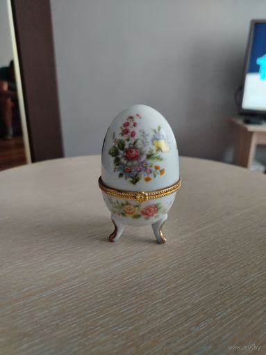 Керамическое Пасхальное яйцо. Шкатулка, Яйцо, Шкатулка. СССР. Пасха.