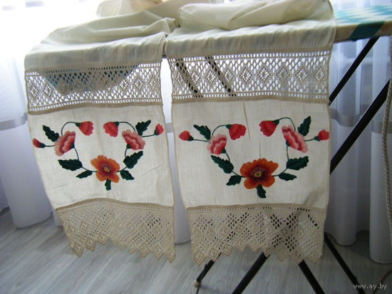 Старинный Рушник. Вышивка Гладью. Абрус. 2м.70см. х 30см.