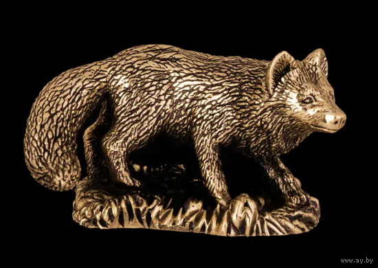 Статуэтка миниатюра Лиса Латунь