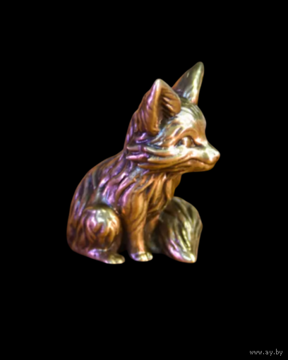 Статуэтка миниатюра Лисёнок Бронза