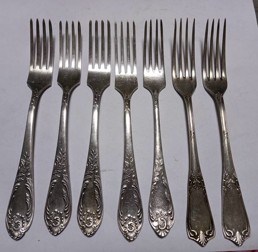 Вилки Большие Мельхиор СССР 7 штук