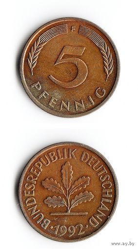 5 пфеннигов Германия 1992 года(F)