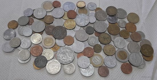 С РУБЛЯ! 100 монет. Микс, без СССР, УК, РФ.