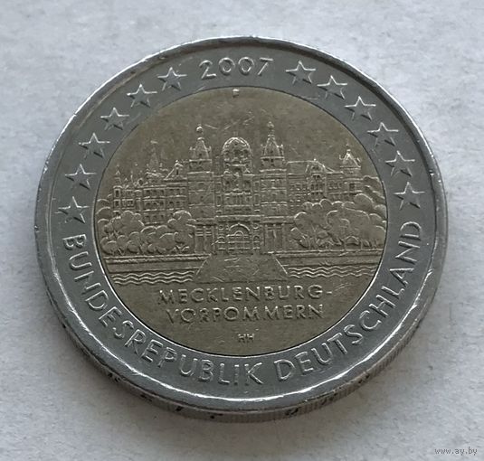 Германия 2 евро 2007 - Шверинский Замок, Мекленбург-Передняя Померания (F - Штутгарт)