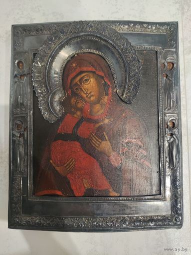 Икона Владимирской Богородицы, 1838 год, серебряный оклад