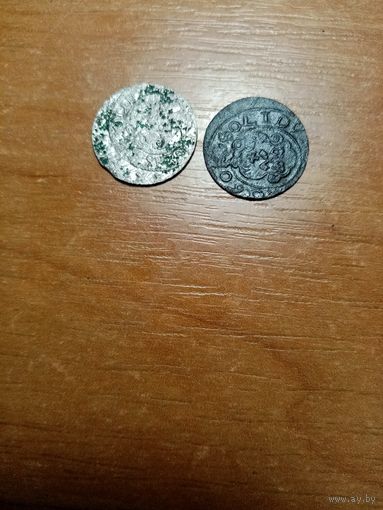 Монеты два солида Кристины 1660 года