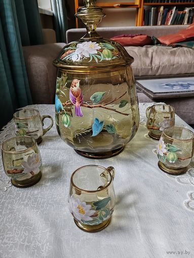 Крюшонница с бокалами 1950-1959 гг.