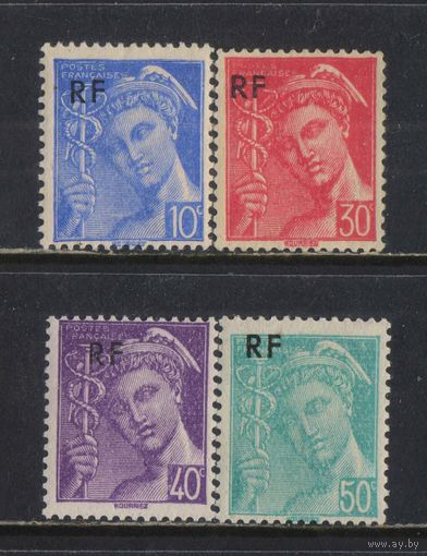 Франция Режим Вып для освобожденных районов 1944 Вып Меркурий Надп Стандарт Полная #668-71**